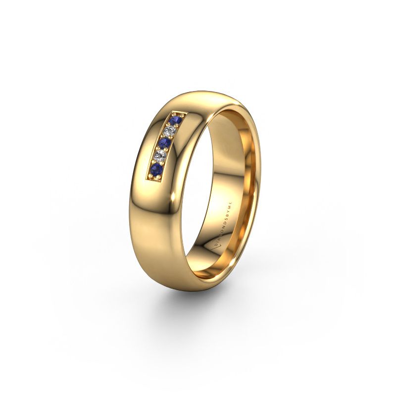 Wedding ring WH0111L36BP 585 gold sapphire ±6x2 mm
