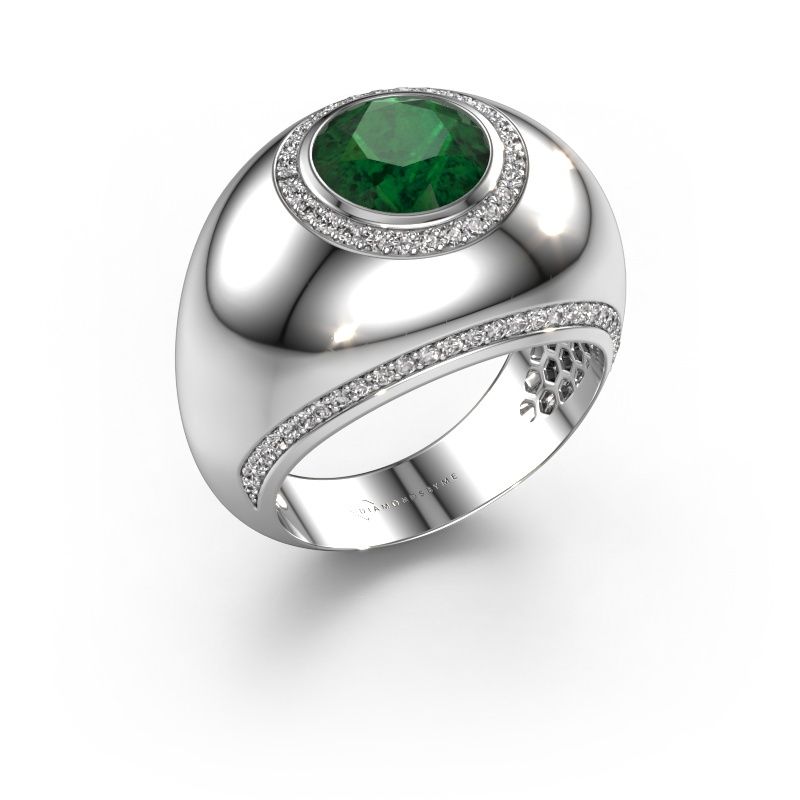Ring Roxann 585 white gold emerald 8 mm