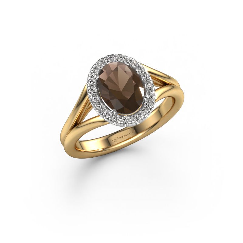 Engagement ring Verla ovl 1 585 gold smokey quartz 8x6 mm