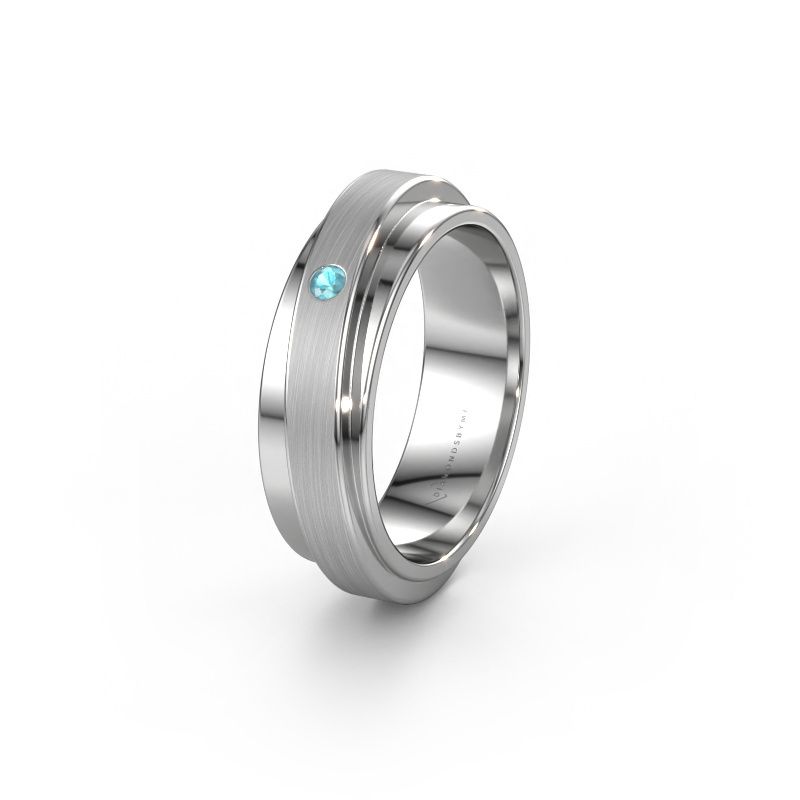 Weddings ring WH2220L16D 585 white gold blue topaz ±6x2.2 mm