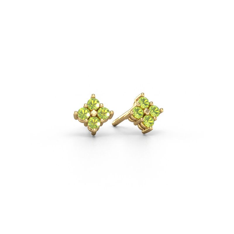 Clous d'oreilles Maryetta 585 or jaune péridot 2 mm