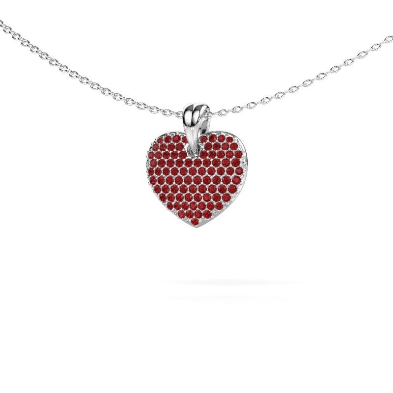 Anhänger Heart 5 585 Weißgold Rubin 0.8 mm