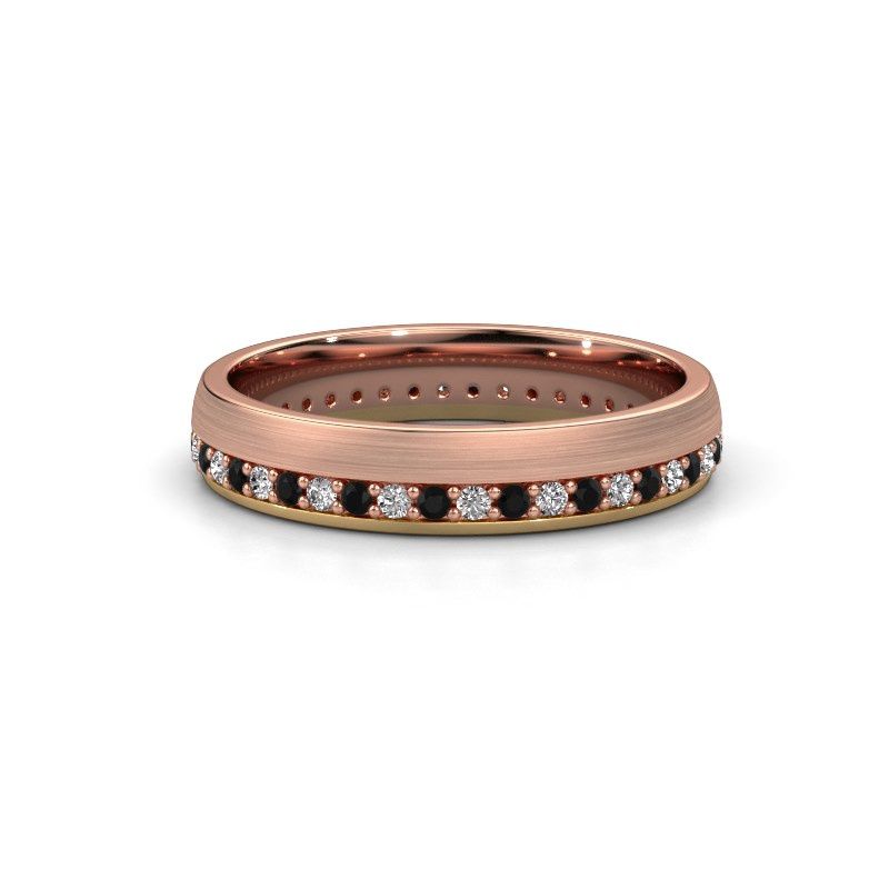 Afbeelding van Trouwring WH0303L24AM 585 rosé goud zwarte diamant ±4x1.7 mm