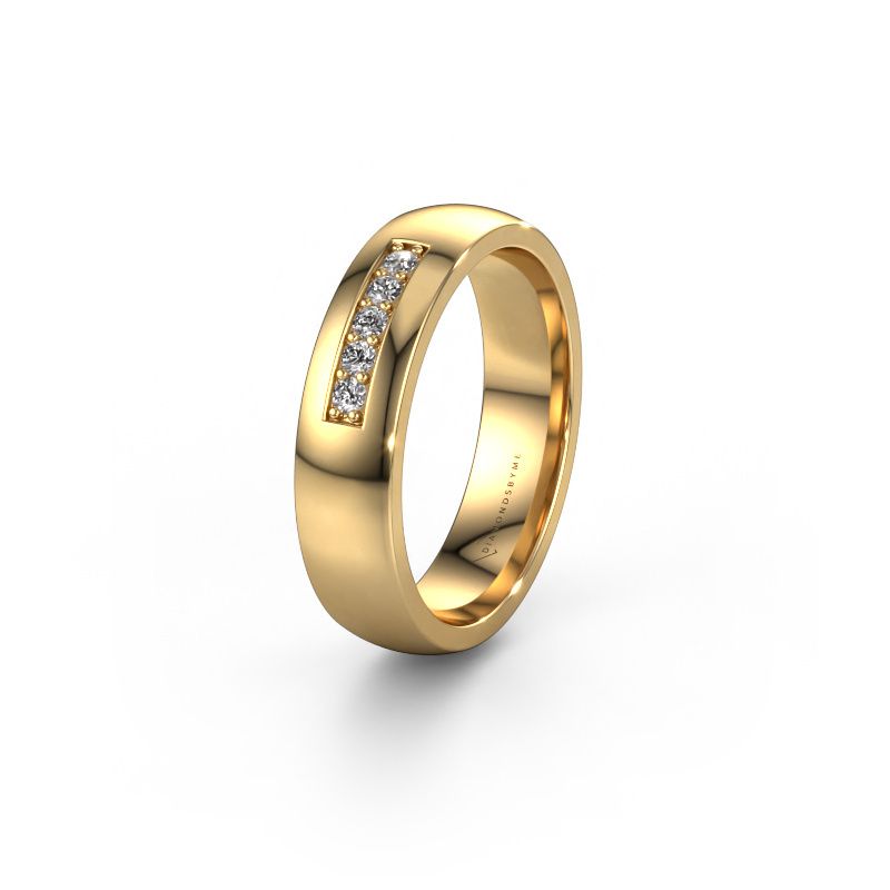 Trouwring WH0111L25BP 585 goud lab-grown diamant ±5 x 2 mm