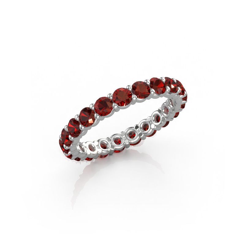 Bague Heddy rnd 2.9 585 or blanc grenat 2.9 mm