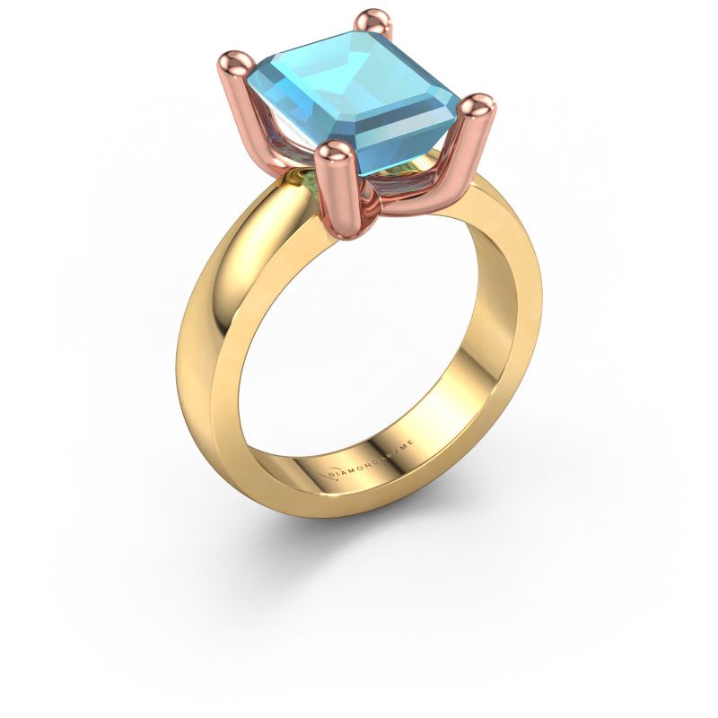 Anello Clelia EME 585 oro topazio blu 10x8 mm