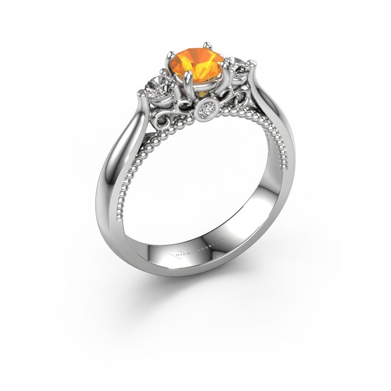 Engagement ring Tiffani 950 platinum citrin 5 mm