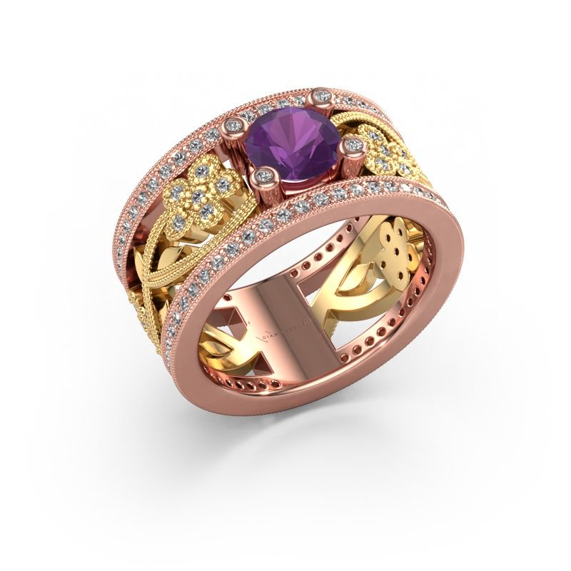 Ring Severine 585 Roségold Amethyst 6 mm