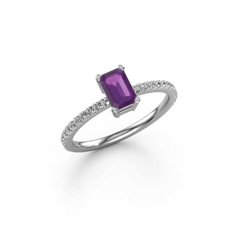 Verlobungsring Denita 2 EME 585 Weißgold Amethyst 6x4 mm