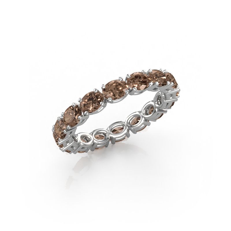 Ring Vivienne OVL 4x3 585 white gold brown diamond 2.25 crt
