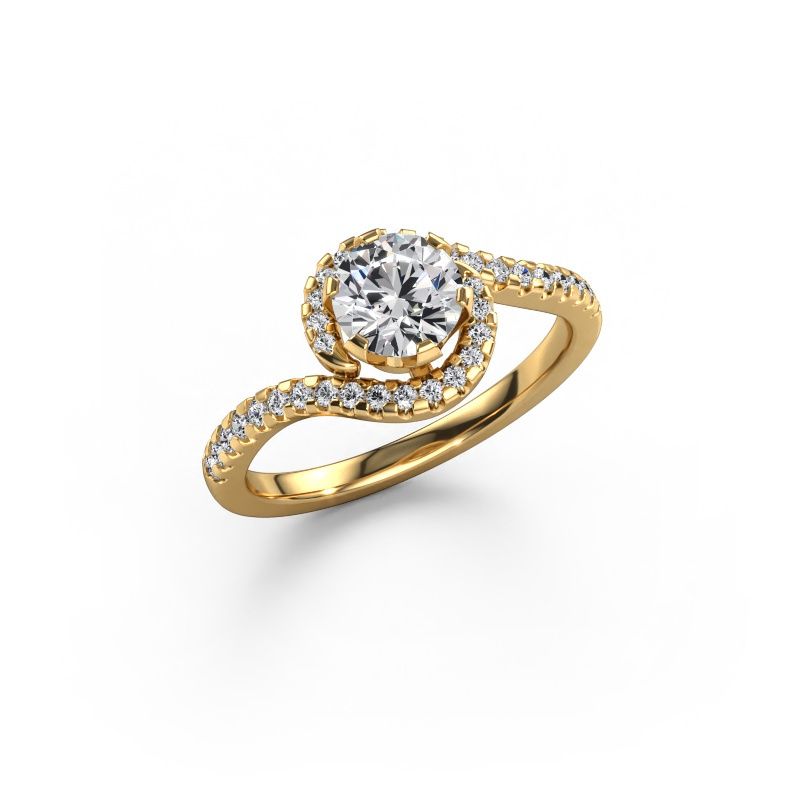 Engagement ring Elli 585 gold lab grown diamond 0.948 crt