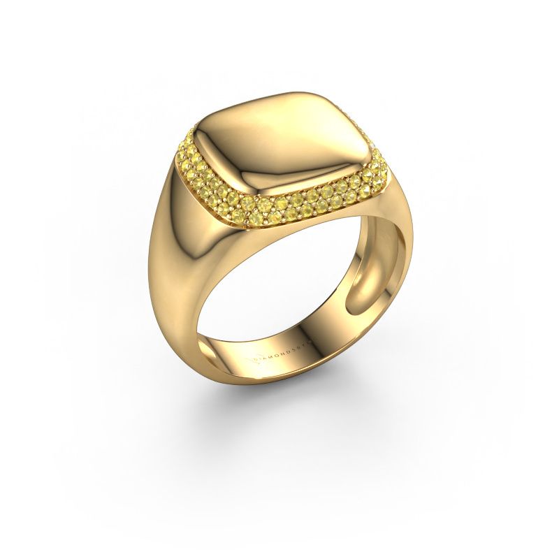 Bague pour homme Pascal 585 or jaune saphir jaune 1.1 mm