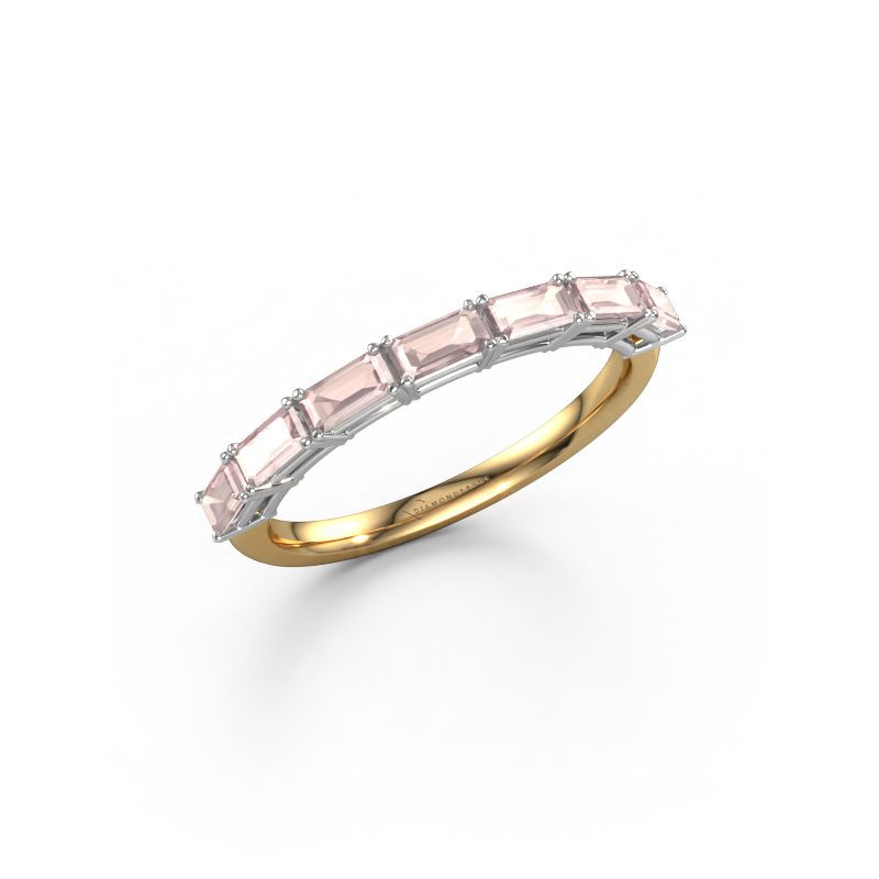 Ring Vivienne half EME 585 gold morganite champagne 4x2 mm