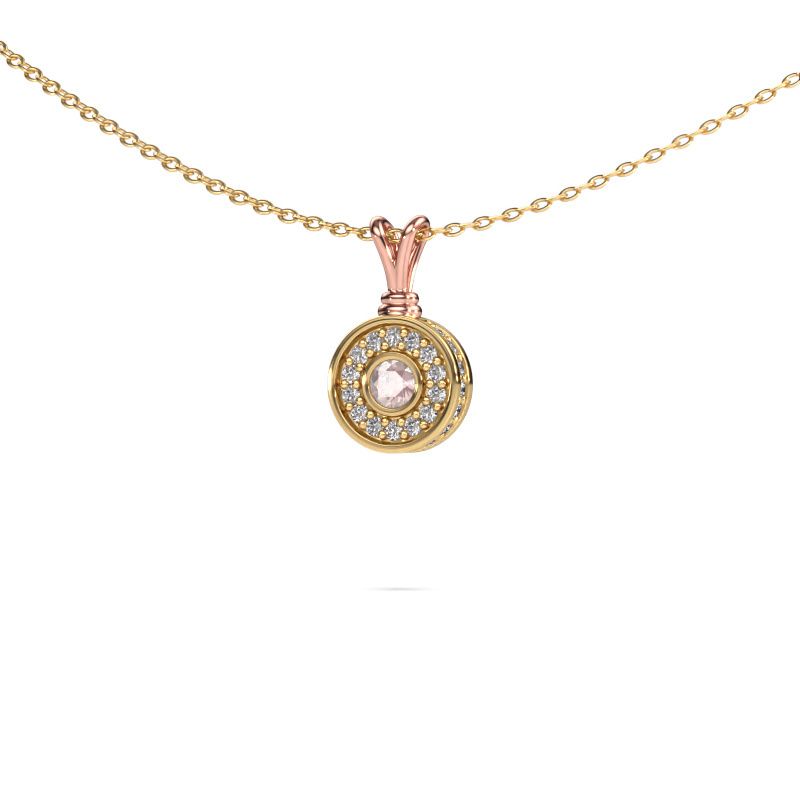 Hanger Roos 585 rosé goud morganiet champagne 3 mm