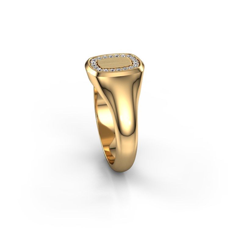 Image of Men's ring floris cushion 1<br/>585 gold<br/>Diamond 0.15 crt