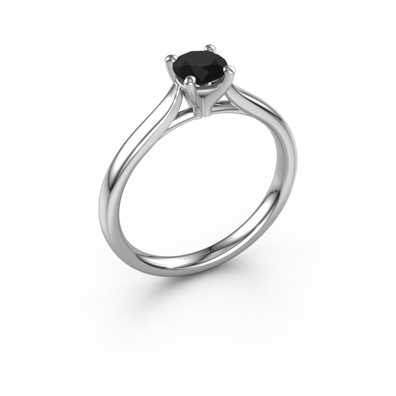 Engagement ring Mignon RND 1 585 white gold black diamond 0.60 crt