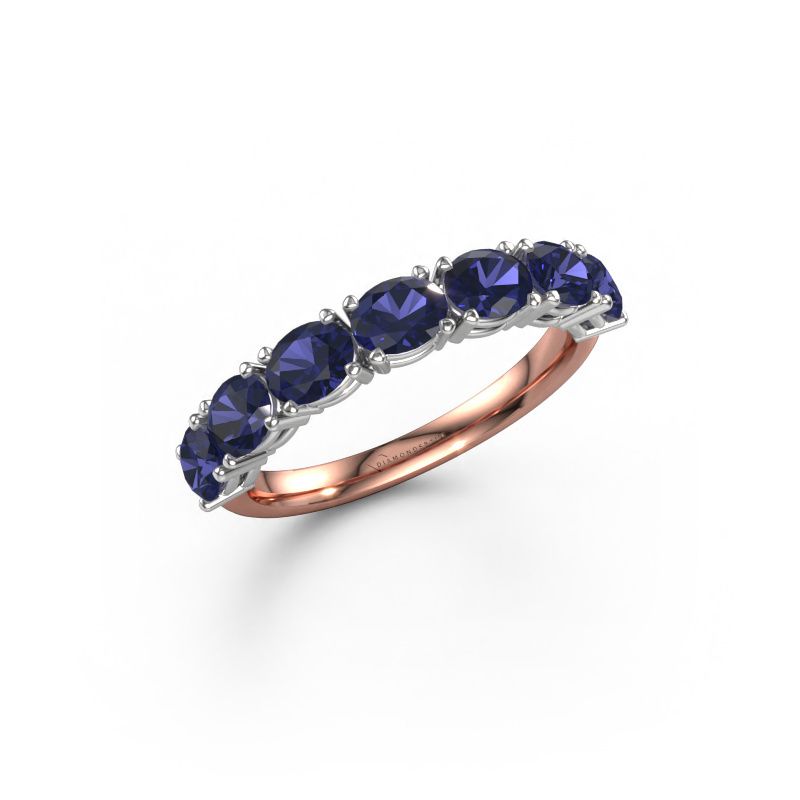 Ring Vivienne half OVL 585 rose gold sapphire 4.5x3.5 mm
