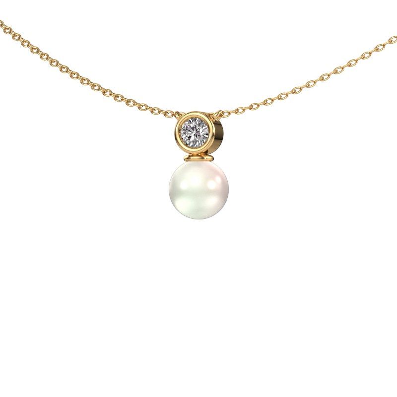 Anhänger Ann 585 Gold Weiße Perl 5 mm