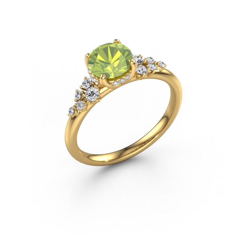 Engagement ring Emma RND 585 gold peridot 6.5 mm