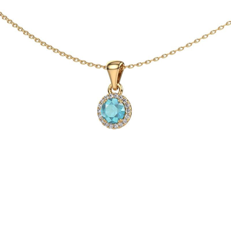 Pendant Seline rnd 585 gold blue topaz 4.7 mm
