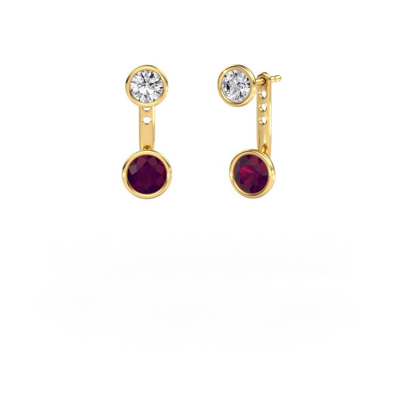 Ohrringe Halle 585 Gold Rhodolit 6 mm