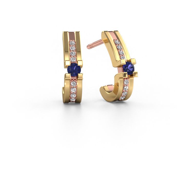 Boucles d'oreilles Myrthe 585 or rose saphir 2.5 mm