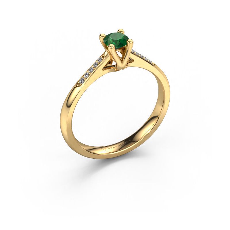 Verlobungsring Janna 2 585 Gold Smaragd 4 mm