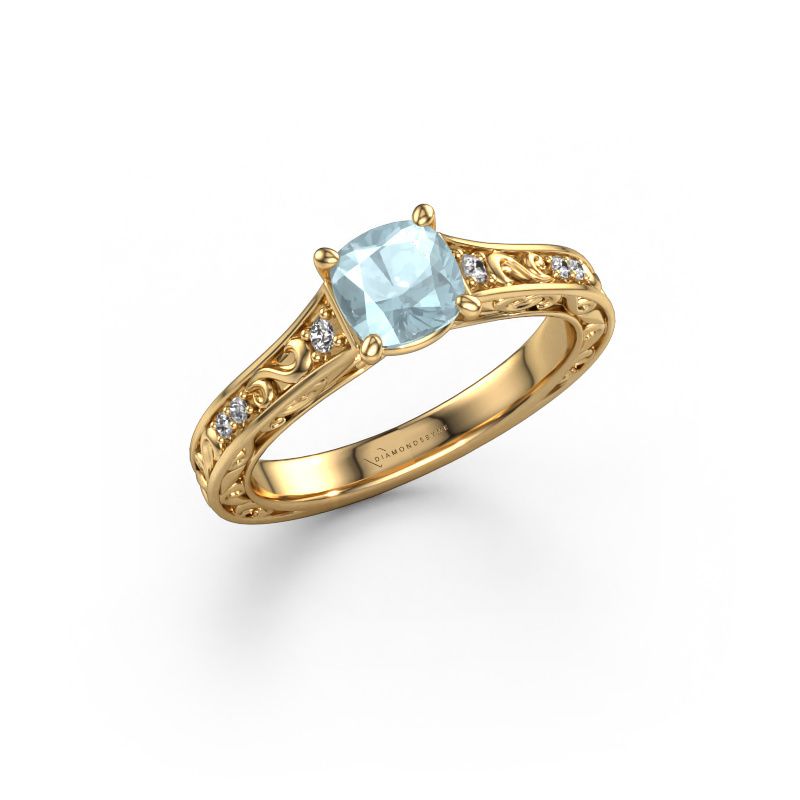 Engagement ring Mallory CUS 585 gold aquamarine 5.5 mm