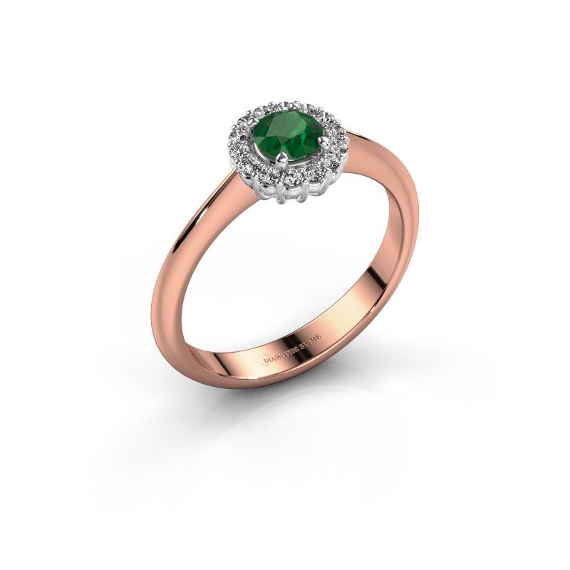 Image de Bague de fiançailles Anca<br/>585 or rose<br/>Emeraude 4.2 mm