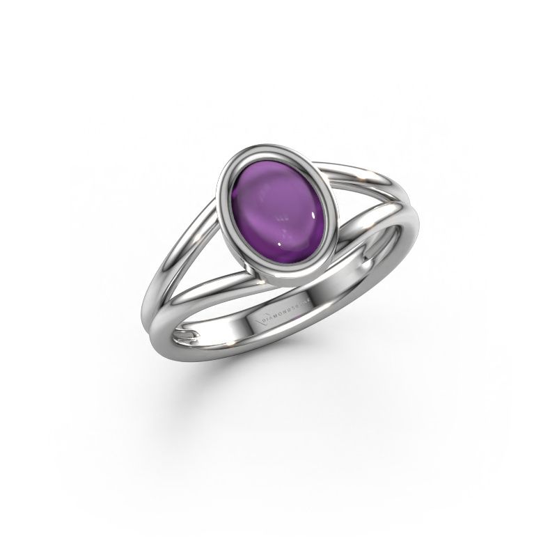 Ring Lieselotte 950 Platin Amethyst 9x7 mm