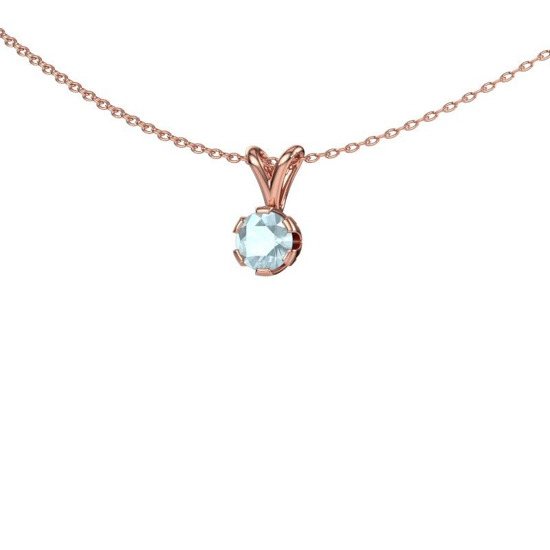 Hanger Julia 585 rosé goud aquamarijn 5 mm