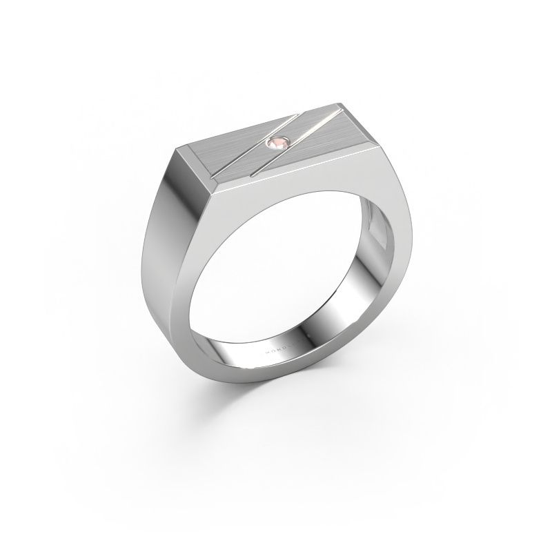 Men's ring Dree 3 585 white gold morganite champagne 2 mm