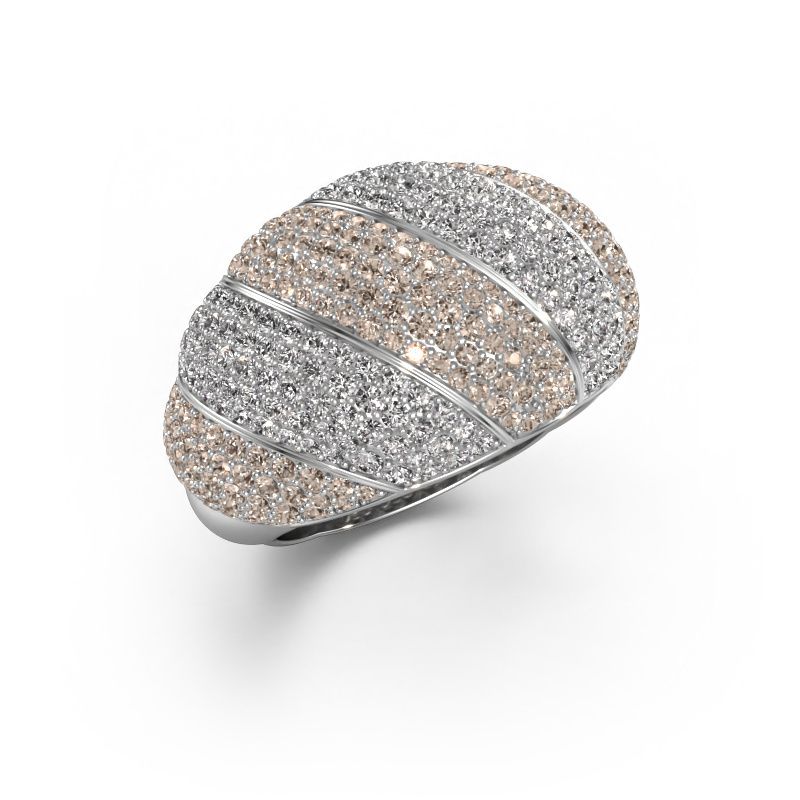 Ring Arleen 2 950 platinum brown diamond 2.208 crt