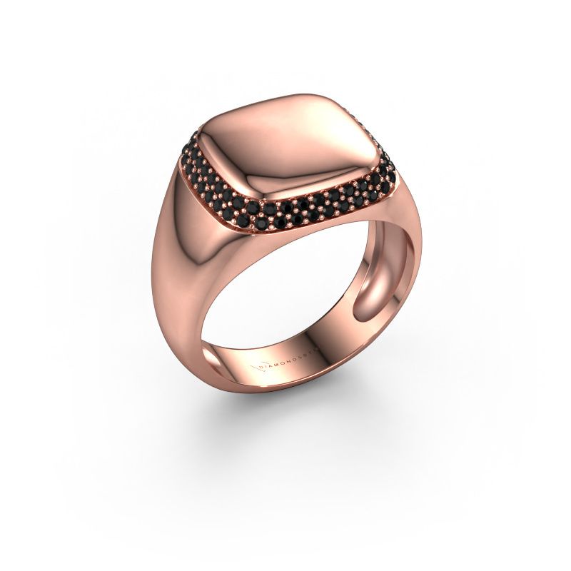 Herrenring Pascal 585 Roségold Schwarz Diamant 0.576 crt