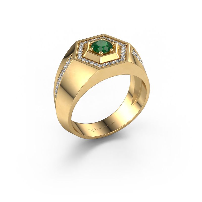 Herrenring Sjoerd 585 Gold Smaragd 4.7 mm
