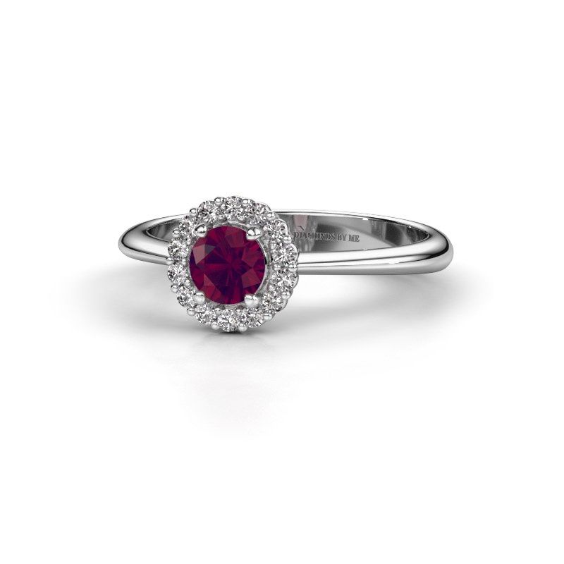 Image de Bague de fiançailles Anca<br/>585 or blanc<br/>Rhodolite 4.2 mm
