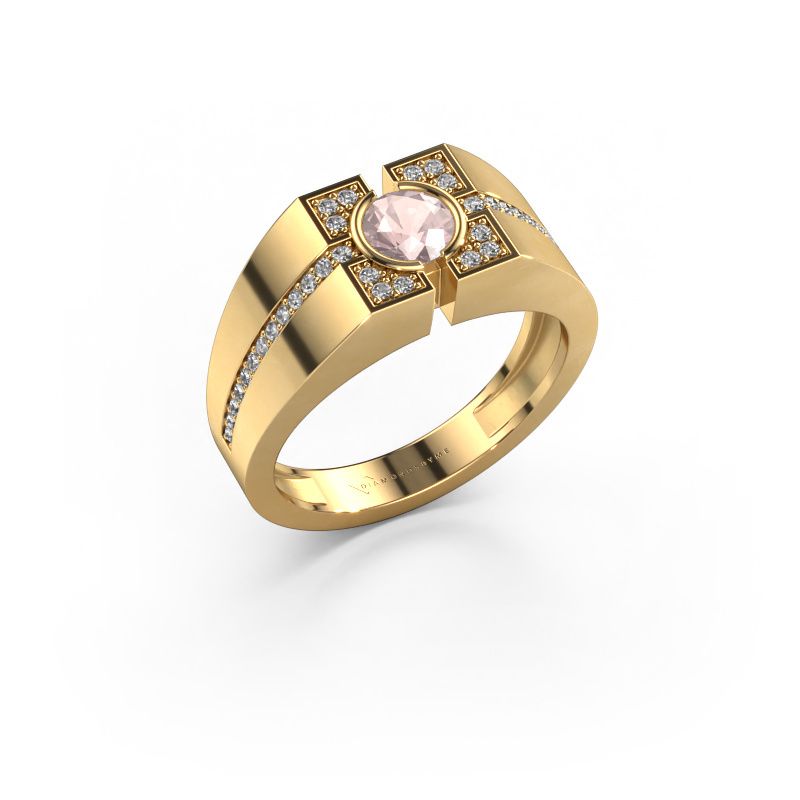 Men's ring Thijmen 585 gold morganite champagne 5 mm
