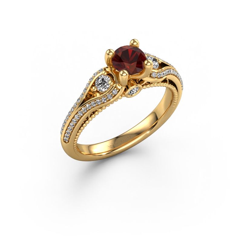 Verlobungsring Nikita 585 Gold Granat 5 mm