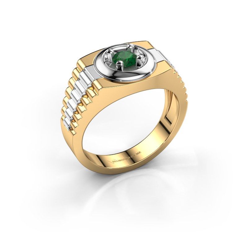 Image de Bague pour homme edward<br/>585 or jaune<br/>Emeraude 4.7 mm