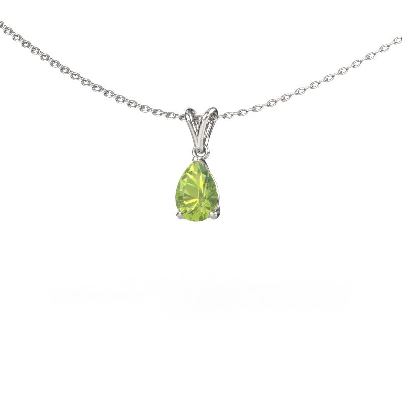 Pendant Sam PER 585 white gold peridot 7x5 mm