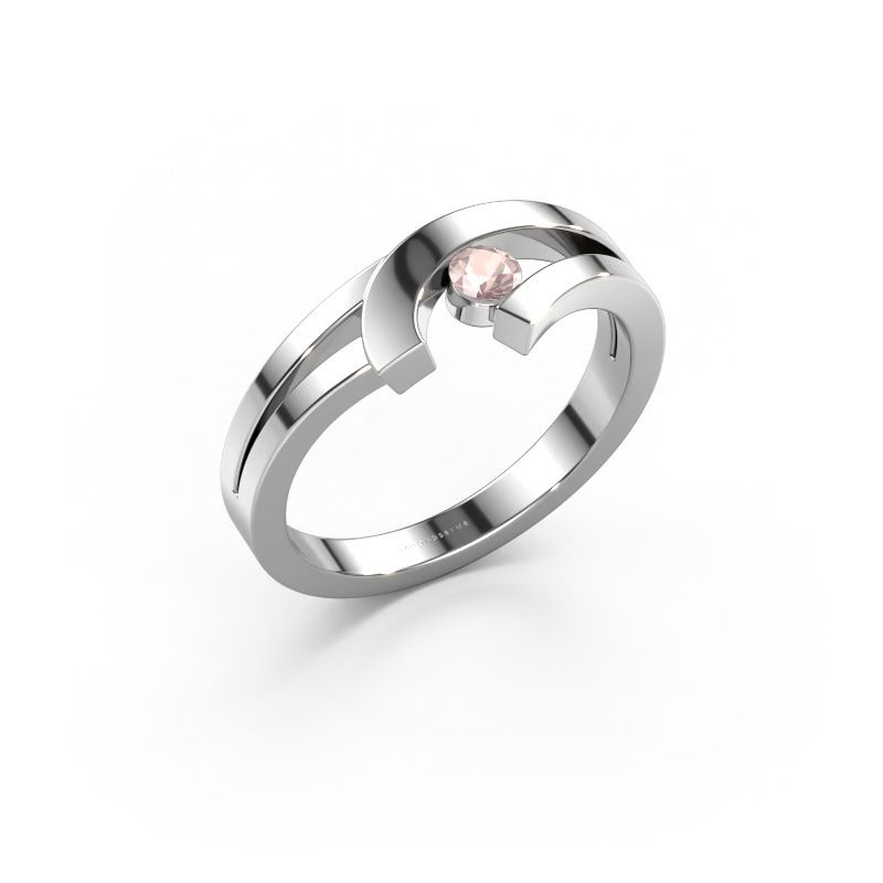 Ring Yentl 585 white gold morganite champagne 3 mm