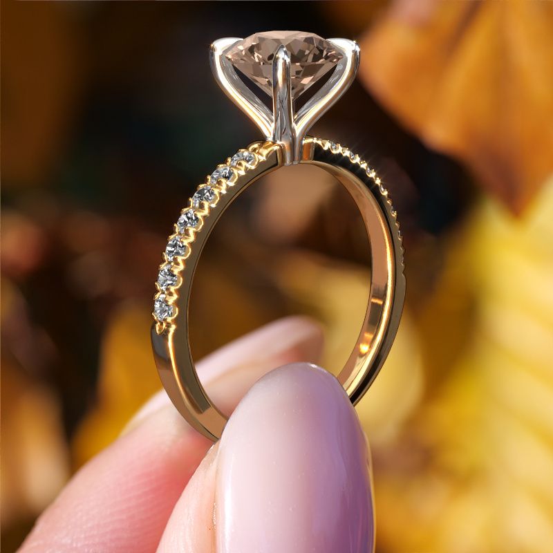 Bild von Verlobungsring Crystal Rnd 2<br/>585 Gold<br/>Braun Diamant 1.78 Crt