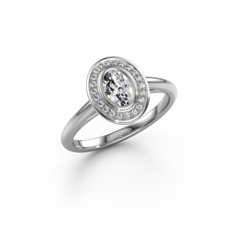 Förlovningsring Noud 1 OVL 950 platina labbodlad diamant 0.51 crt