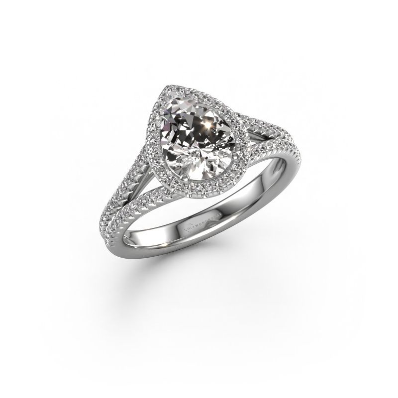 Verlovingsring Verla pear 2 950 platina lab-grown diamant 0.99 crt