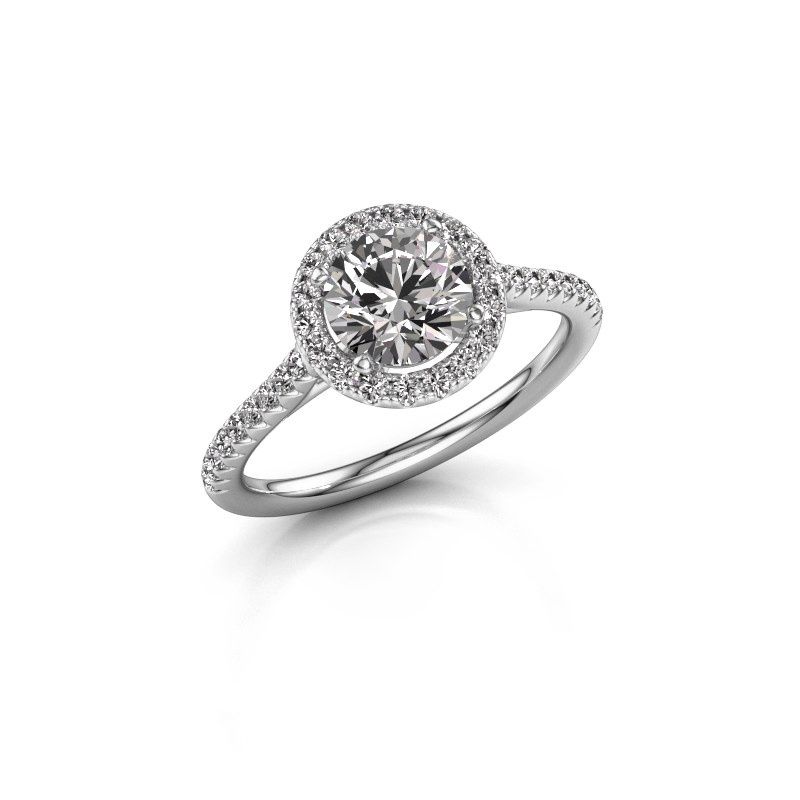 Image of Engagement ring seline rnd 2<br/>585 white gold<br/>Zirconia 6.5 mm