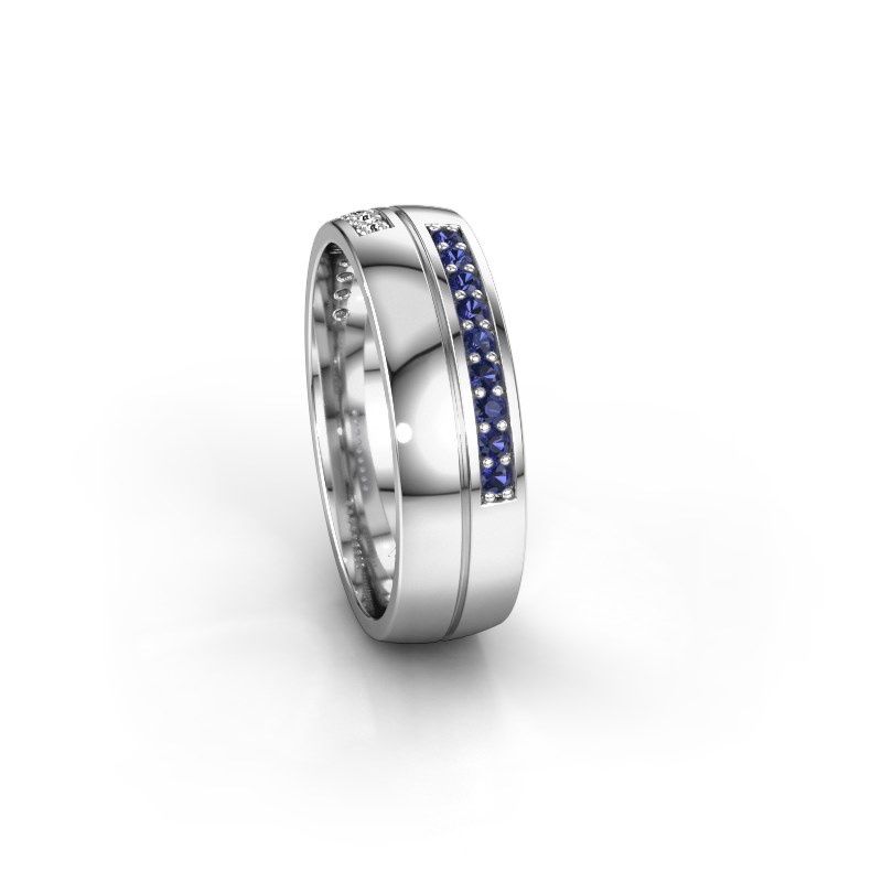 Image of Wedding ring WH0213L26AP<br/>585 white gold ±6x1.7 mm<br/>Sapphire