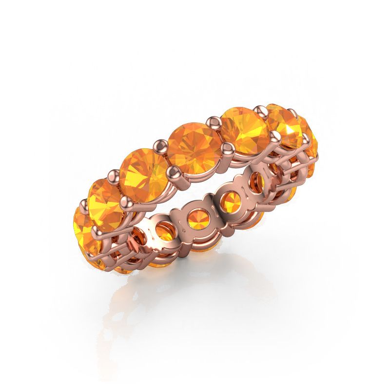 Stackable ring Michelle full 5.0 585 rose gold citrin 5 mm