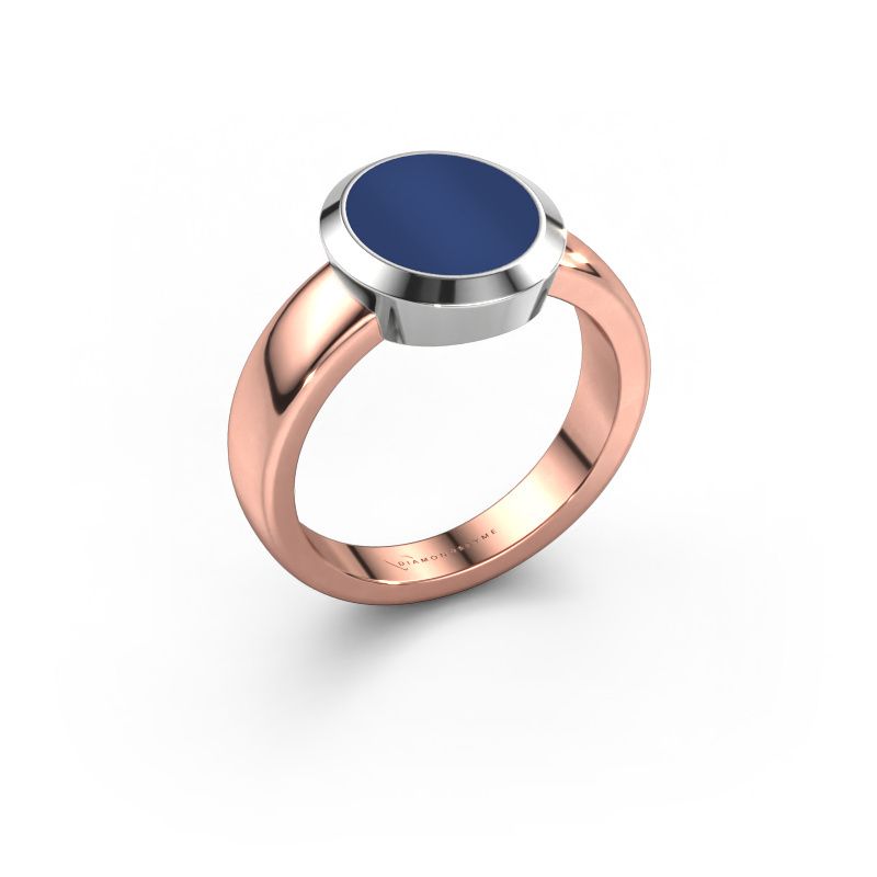 Zegelring Oscar 2 585 rosé goud lapis lazuli 11x9 mm