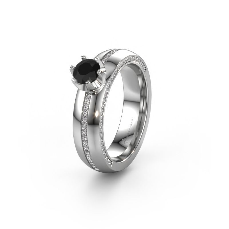 Bague de mariage WH0416L25E 950 platine diamant noir ±5x2.6 mm