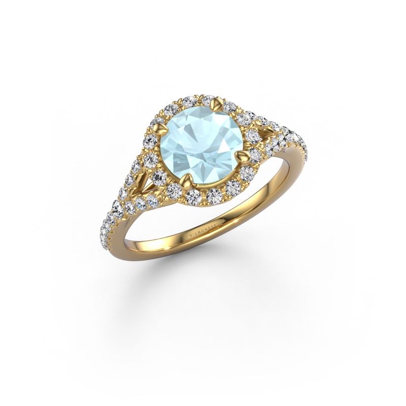Engagement ring Kimber RND 585 gold aquamarine 7 mm